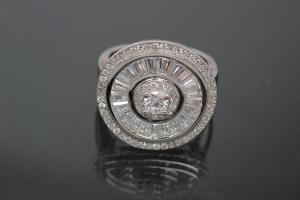 aLEm Ring Global World Circle  mit weißen Zirkonia 925/- Silber rhodiniert