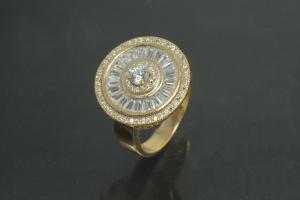 aLEm Ring Global World Circle  mit weißen Zirkonia 925/- Silber vergoldet