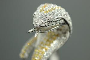 aLEm Ring Cobra of Mystic 925/- Silver rhodium plated, with white/yellow Cubic Zirconia