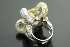 aLEm Ring Snakes of Glory 925/- Silver rhodium plated, with white/yellow/red Cubic Zirconia
