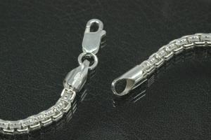 Doppelte Prinzenkette ca. 3,2mm 925/- Silber massiv mit Karabiner